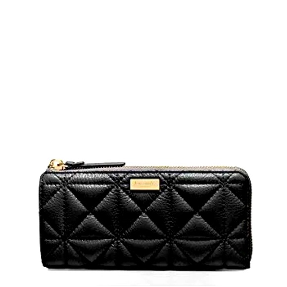 Kate Spade Whitaker Place Nisha Quilted Black Leather Wallet - Picture 1 of 7